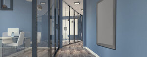 Professionally painted office hallway